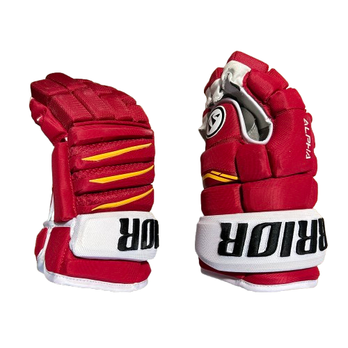 Warrior Alpha QX - Gant professionnel de la LNH - Flames de Calgary (rouge/jaune/blanc)